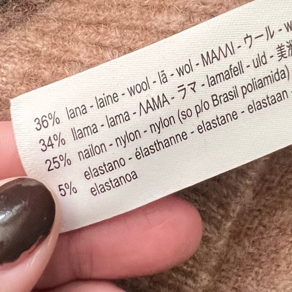 Zara Wool Llama Blend Sweater Oversized Hearts Rustic - Picture 7 of 7